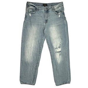 Rachel Roy Jeans Women's Size 14/32 Distressed Straight Leg Light Wash Denim